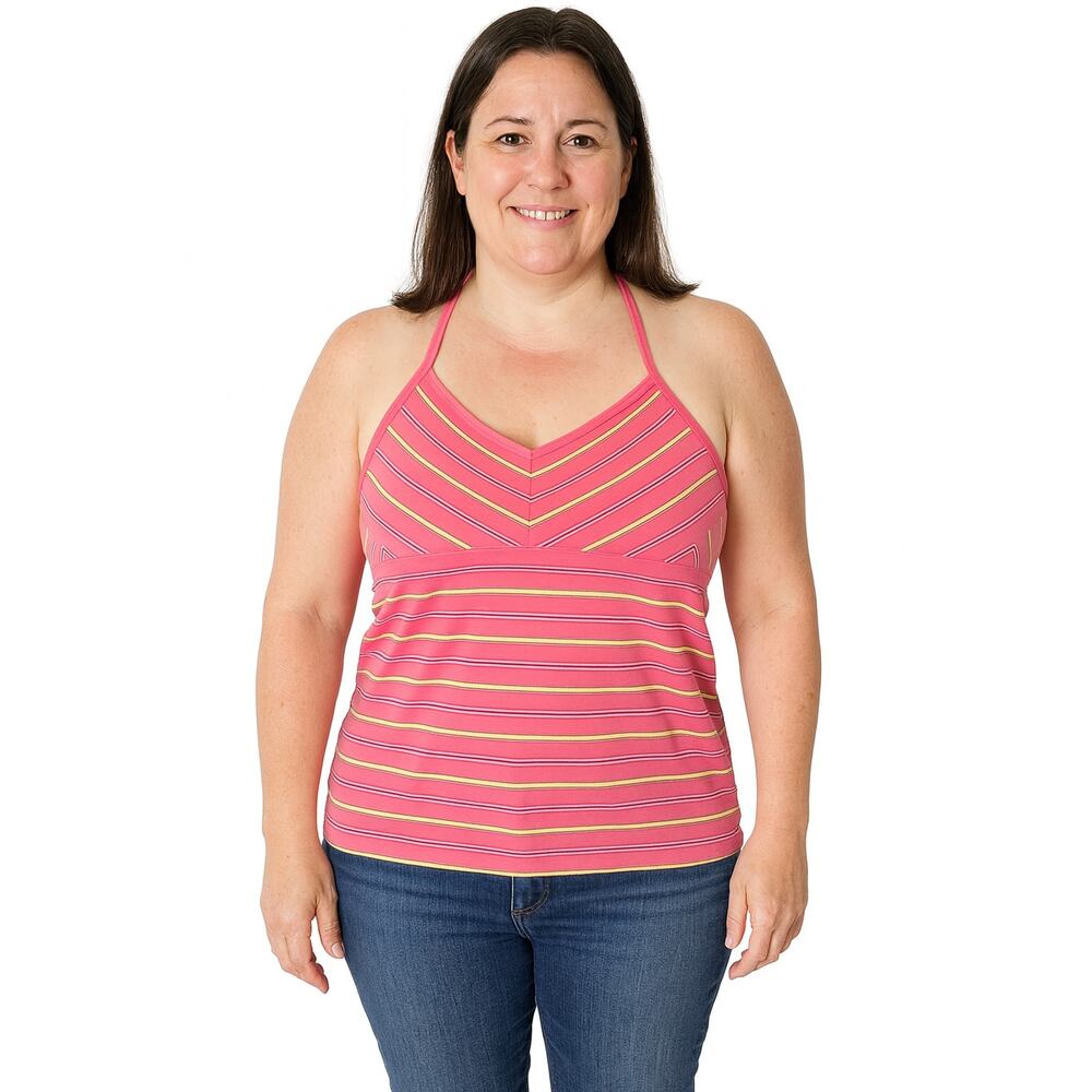 Excellent Arizona Jean Co Juniors Pink Striped Halter Neck Top Size Medium